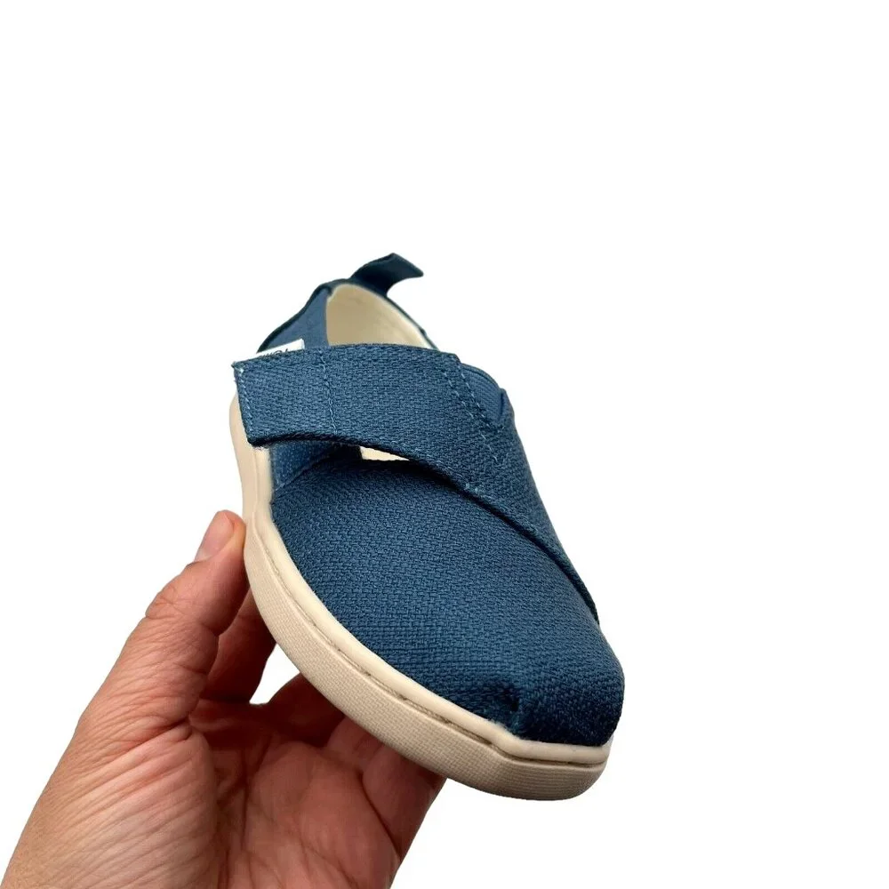 Toms Toddler Girls Alpargata Slip-on Shoes Size 10 Ocean Blue Lightweight& Comfy
